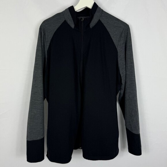 PGA Tour Full Zip Jacket Womens Size XXL Black Gray Golf Lightweight Sweatshirt - Picture 1 of 9